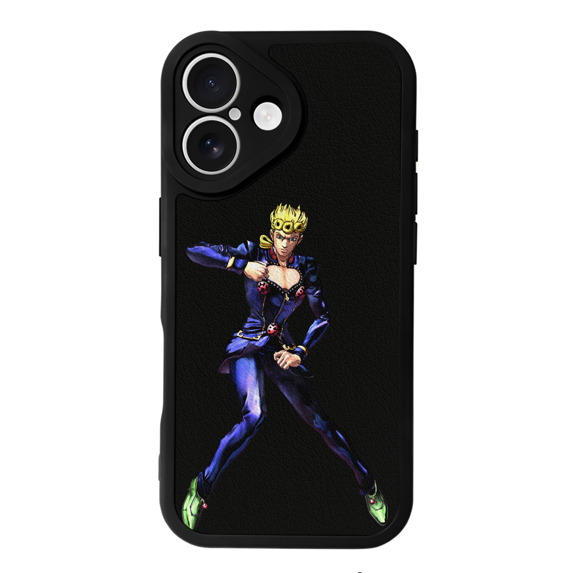 （画像用） ジョジョの奇妙な冒険 ジョルノ?ジョバァーナ JoJo's Bizarre Adventure Giorno Giovanna 【iPhone 16シリーズ対応】シリコンスマホケース（レザー調） 材質：シリコン